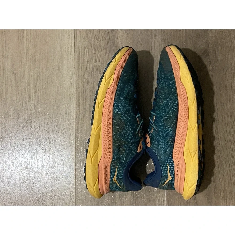 Hoka One One Tecton X Women's Green Orange Trail Running Shoes Sneakers Size 8.5